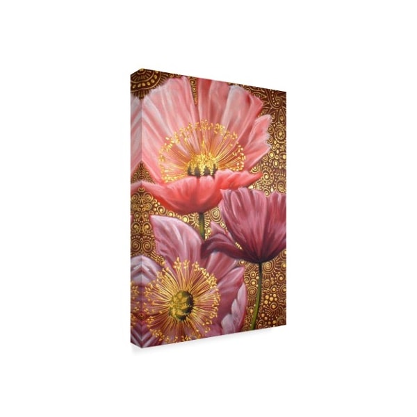 Cherie Roe Dirksen 'Three Pink Poppies' Canvas Art,12x19